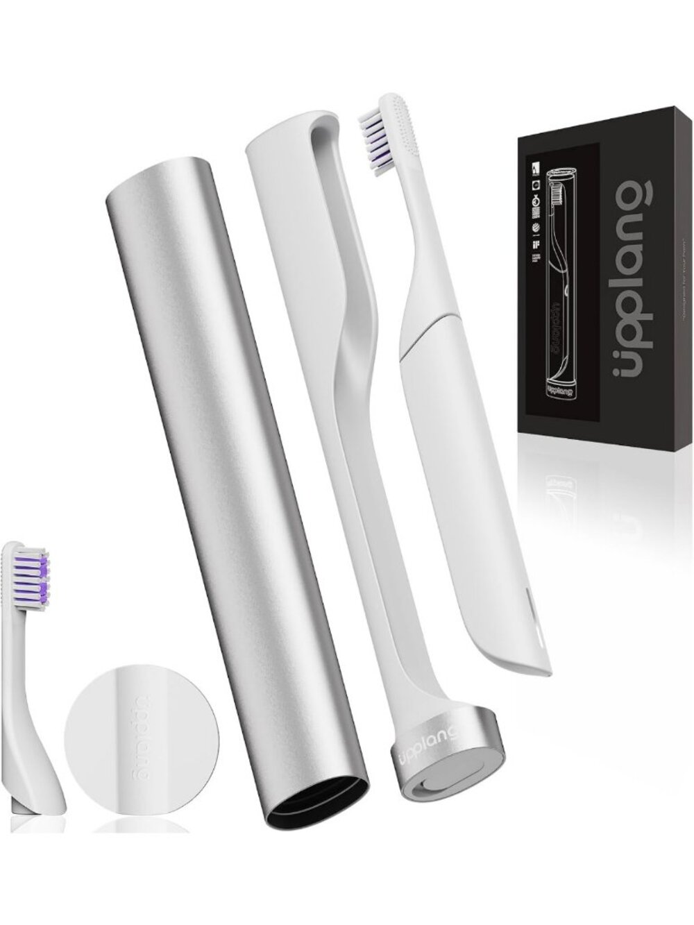 Portable Sonic Electric Toothbrush with Case, USB-C Rechargeable, Waterproof